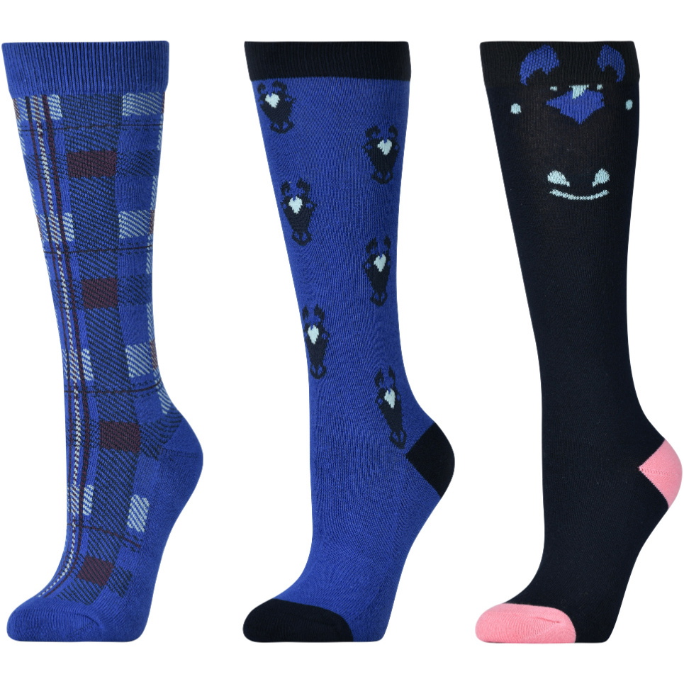 2025 Dublin Junior 3 Pack Socken 1023146020 - Cornflower Peekaboo Pony